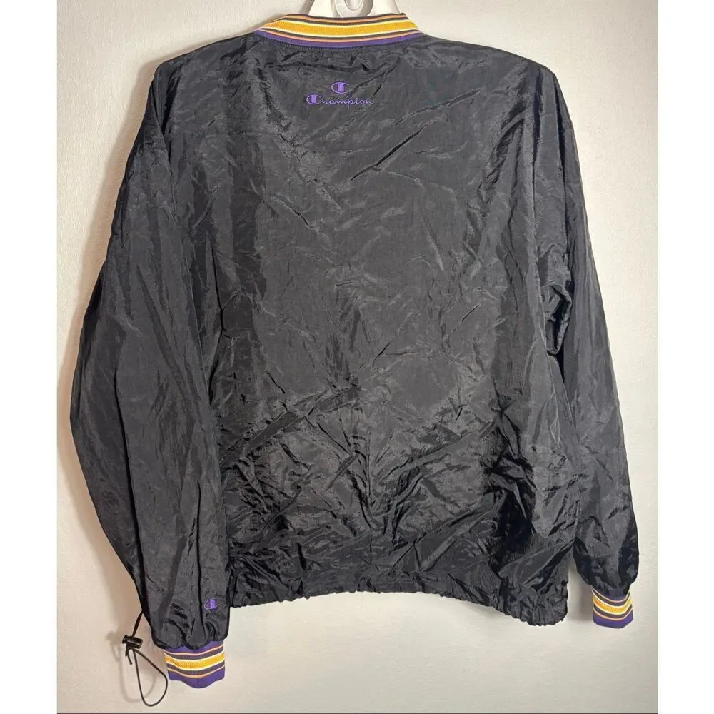 Champion UNI Panthers Pullover Windbreaker Jacket Mens XXL Purple Gold Vintage